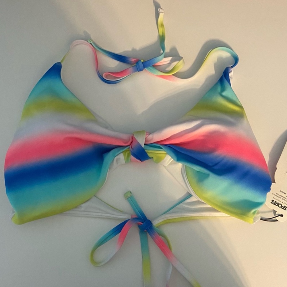 Love & Sports Ombré Stripe Bikini Swimsuit 16-18 - Picture 6 of 14